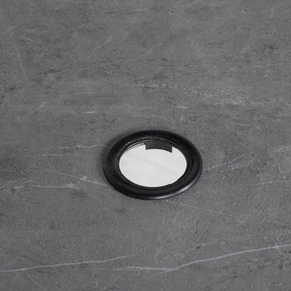 Garden Furniture Set 1 Square Table and 4 Folding Chairs, Epoxy Metal Garden Furniture, 5 Pieces for 4 People - Parasol Hole - Black