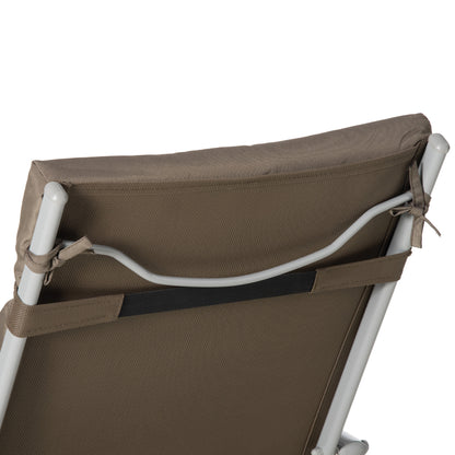 Folding Sun Lounger with Headrest Seat Cushion Recliner with 7-Position Adjustable Backrest Garden Lounger Relaxing Lounger up to 165 kg, for Garden Vacation Outdoor, Brown