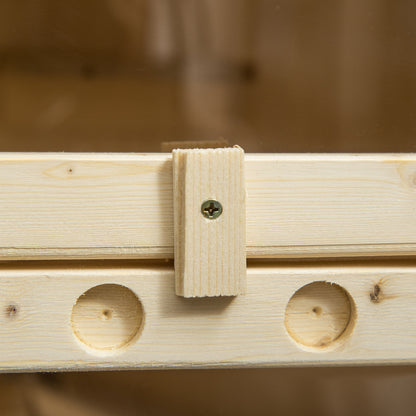 Hamster Cage made of Wood 5 Levels Rodent Terrarium Small Animal Cage with Wire Roof Ramps, Wooden Cage Mouse Cage Large Cage for Hamster Dwarf Hamster 60 x 40 x 120 cm Natural wood