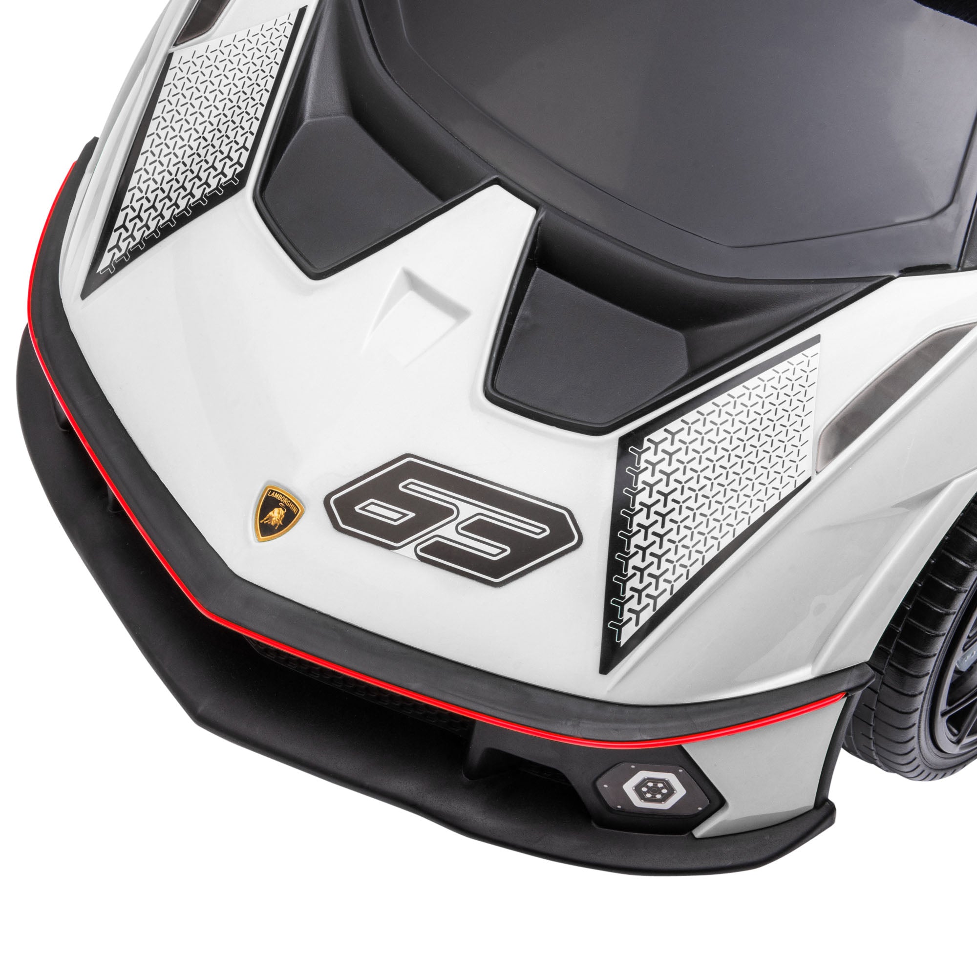 Push Car, Children's Vehicle, Ride-On Toy with Storage Space, Horn, and Engine Noise, Toy Car for Children from 12 Months, White+Black, 67 x 28 x 38 cm