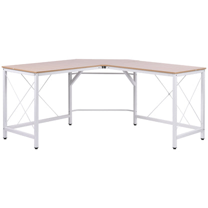Computer Desk Office Desk L-Shape Workstation Writing Desk Corner Desk Angle Desk MDF Natural 150 x 150 x 76 cm