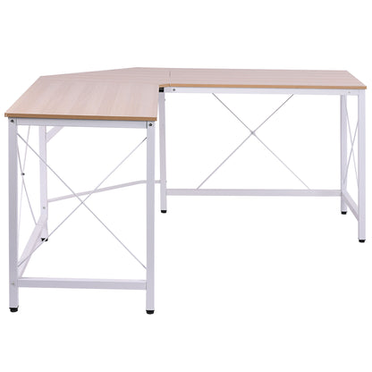 Computer Desk Office Desk L-Shape Workstation Writing Desk Corner Desk Angle Desk MDF Natural 150 x 150 x 76 cm
