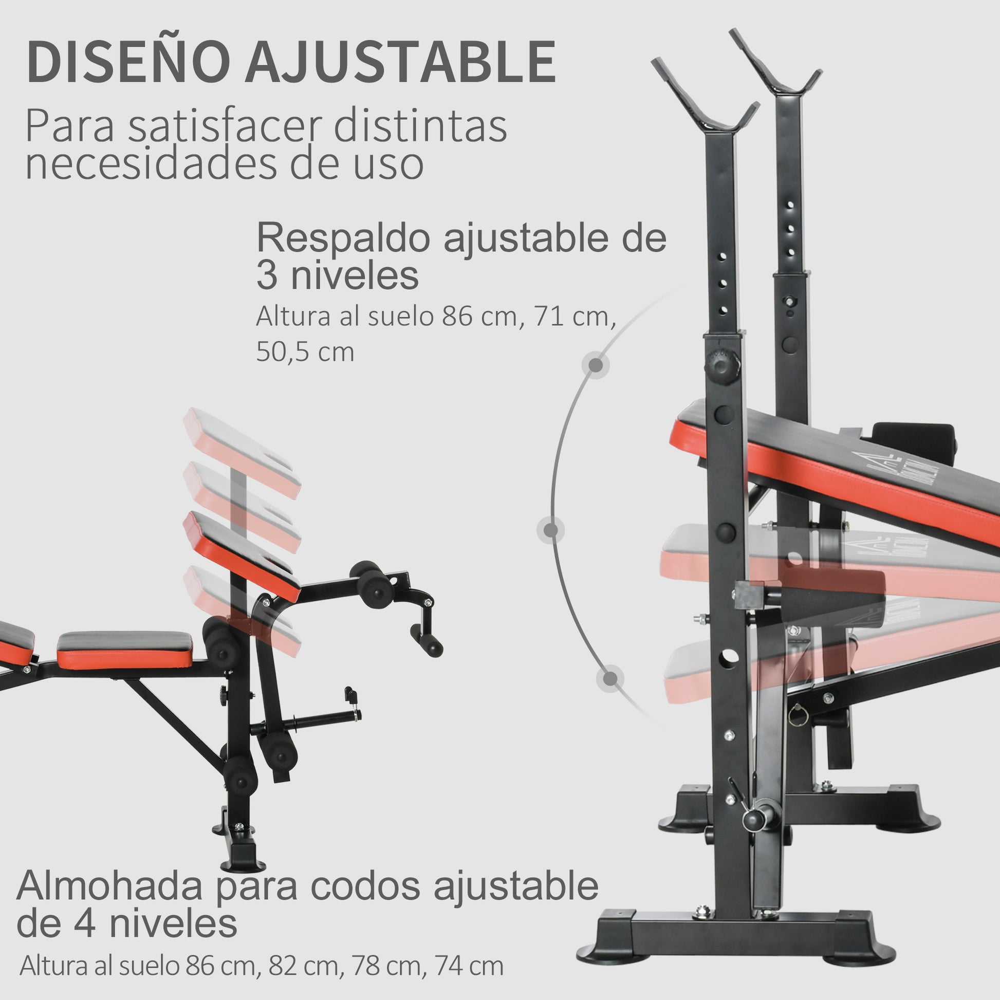 Multifunctional Weight Bench Weight Training Bench with Adjustable Backrest Bar Support Leg Extension Preacher Curl Butterfly Gym Office Training Black