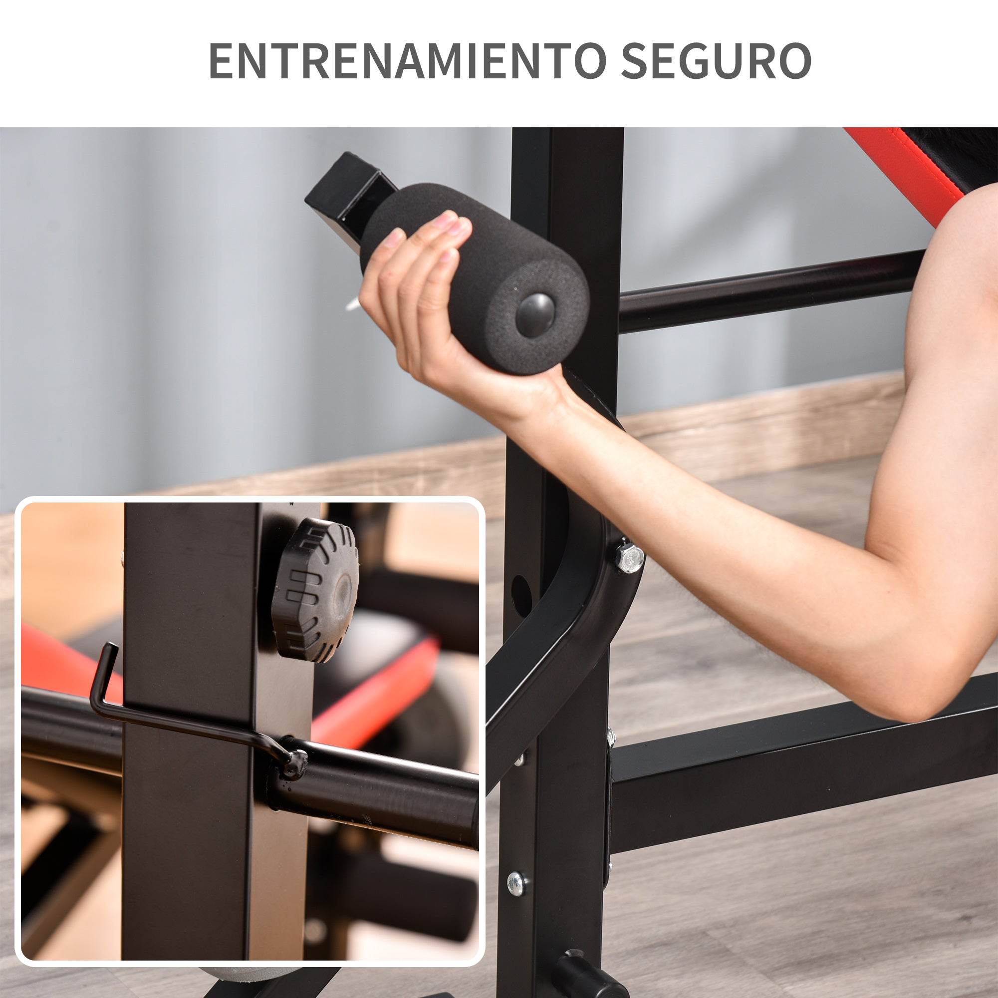 Multifunctional Weight Bench Weight Training Bench with Adjustable Backrest Bar Support Leg Extension Preacher Curl Butterfly Gym Office Training Black