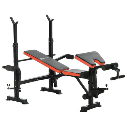 Multifunctional Weight Bench Weight Training Bench with Adjustable Backrest Bar Support Leg Extension Preacher Curl Butterfly Gym Office Training Black