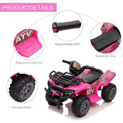 Kids Quad Electric 6V Children's Quad with Forward Function, Music, Electric Quad for Kids 1.5-3 Years Pink