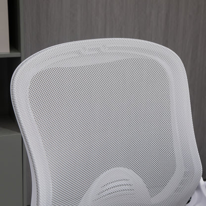 Office Chair Ergonomic Desk Chair with Foldable Armrests and Adjustable Foot Ring, Height Adjustable Swivel Chair Drafting Chair with Tilt Function, Mesh Light Grey