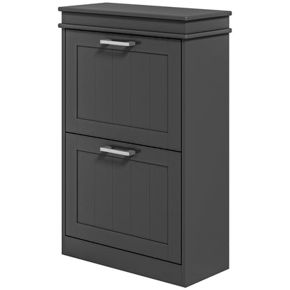 Shoe Cabinet, Shoe Cupboard, 2 Flip-Down Doors, Adjustable Shelves, for Entryway, Hallway, 54 x 24 x 82.5 cm, Black