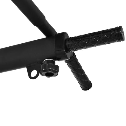 Pull Up Bar for Wall or Ceiling Mount up to 150 kg load-bearing, Multifunctional Pull Up Bar with Non-slip Grips, Rings safely stable Pull Up Bar for Home Fitness, Steel Black