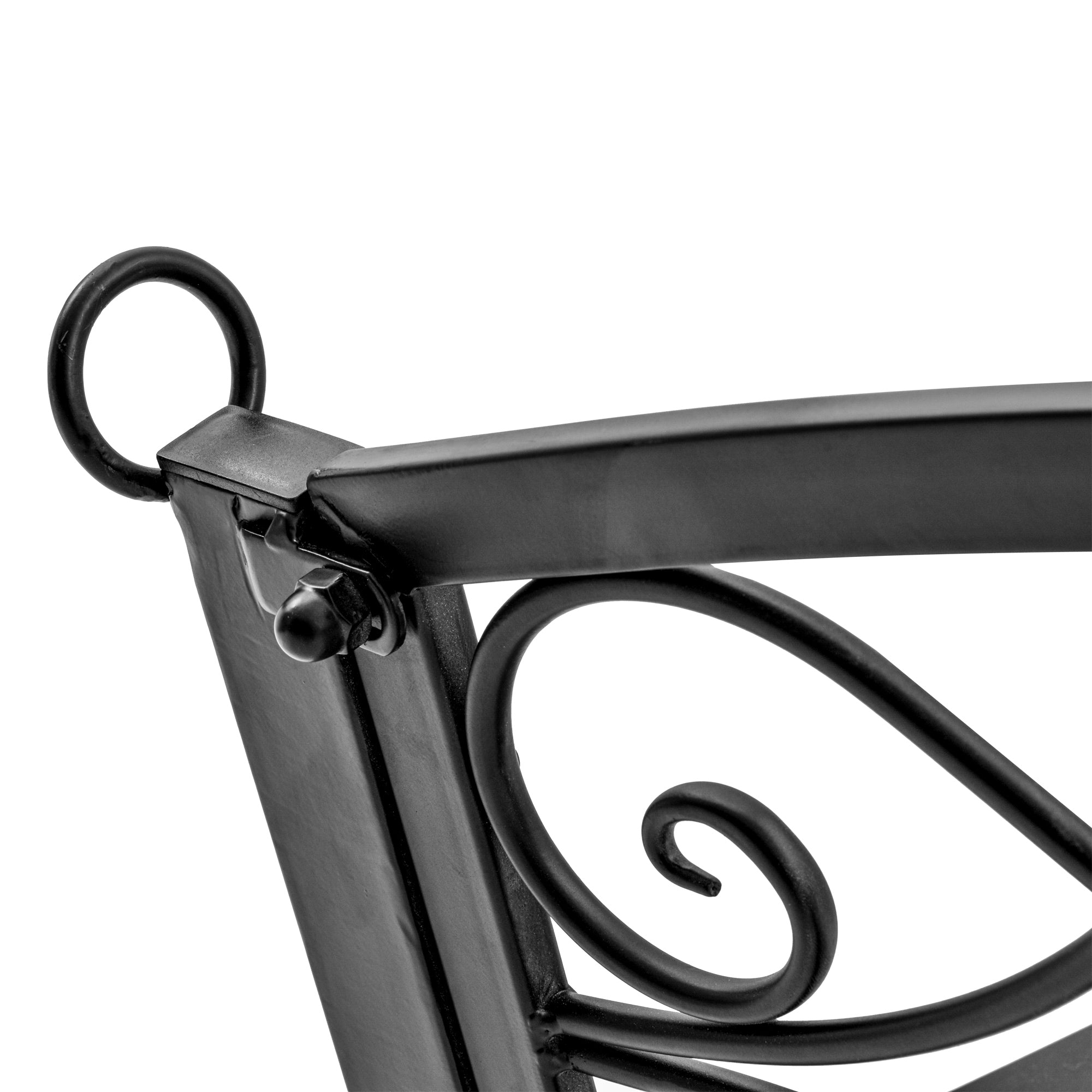 Hanging Bench 2-Seater Garden Swing Swing Bench Hollywood Swing Suspension Bench with Chains Metal Black 132 x 63 x 58 cm