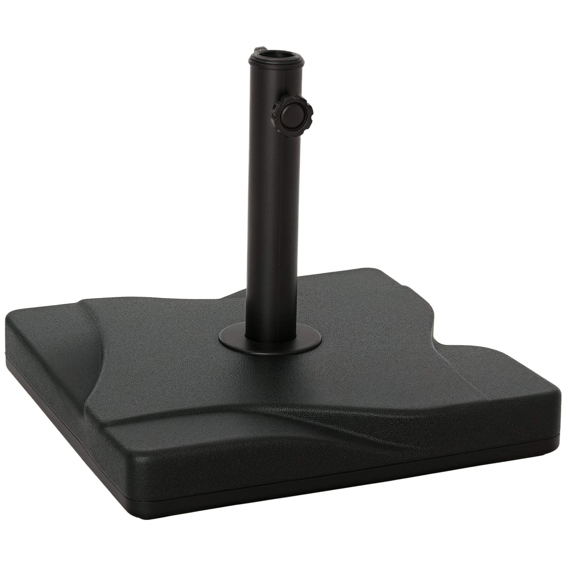 Umbrella Stand 20 kg Umbrella Stand for Umbrella Pole 32/38/48 mm Umbrella Base for Garden Terrace Balcony Cement 41.5 x 41.5 Black