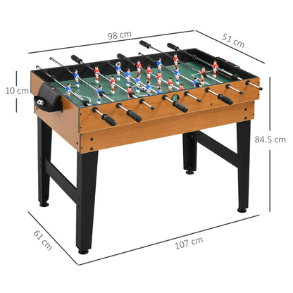 Multi Game Table 4-in-1 with Table Tennis, Billiards, Foosball, and Accessories Multifunctional Table for Kids Adults 107 x 61 x 84.5cm Natural Wood + Black