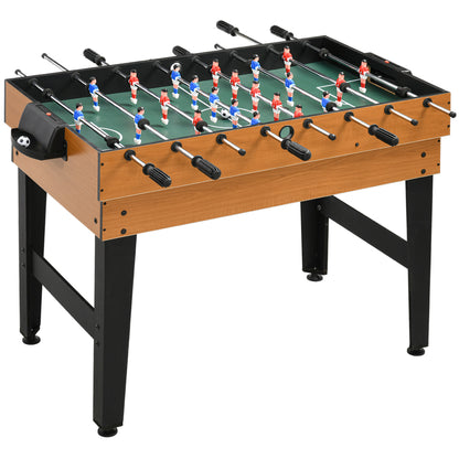 Multi Game Table 4-in-1 with Table Tennis, Billiards, Foosball, and Accessories Multifunctional Table for Kids Adults 107 x 61 x 84.5cm Natural Wood + Black