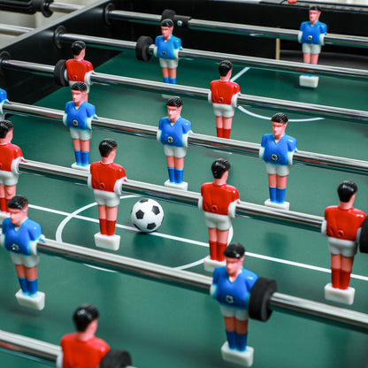 Multi Game Table 4-in-1 with Table Tennis, Billiards, Foosball, and Accessories Multifunctional Table for Kids Adults 107 x 61 x 84.5cm Natural Wood + Black