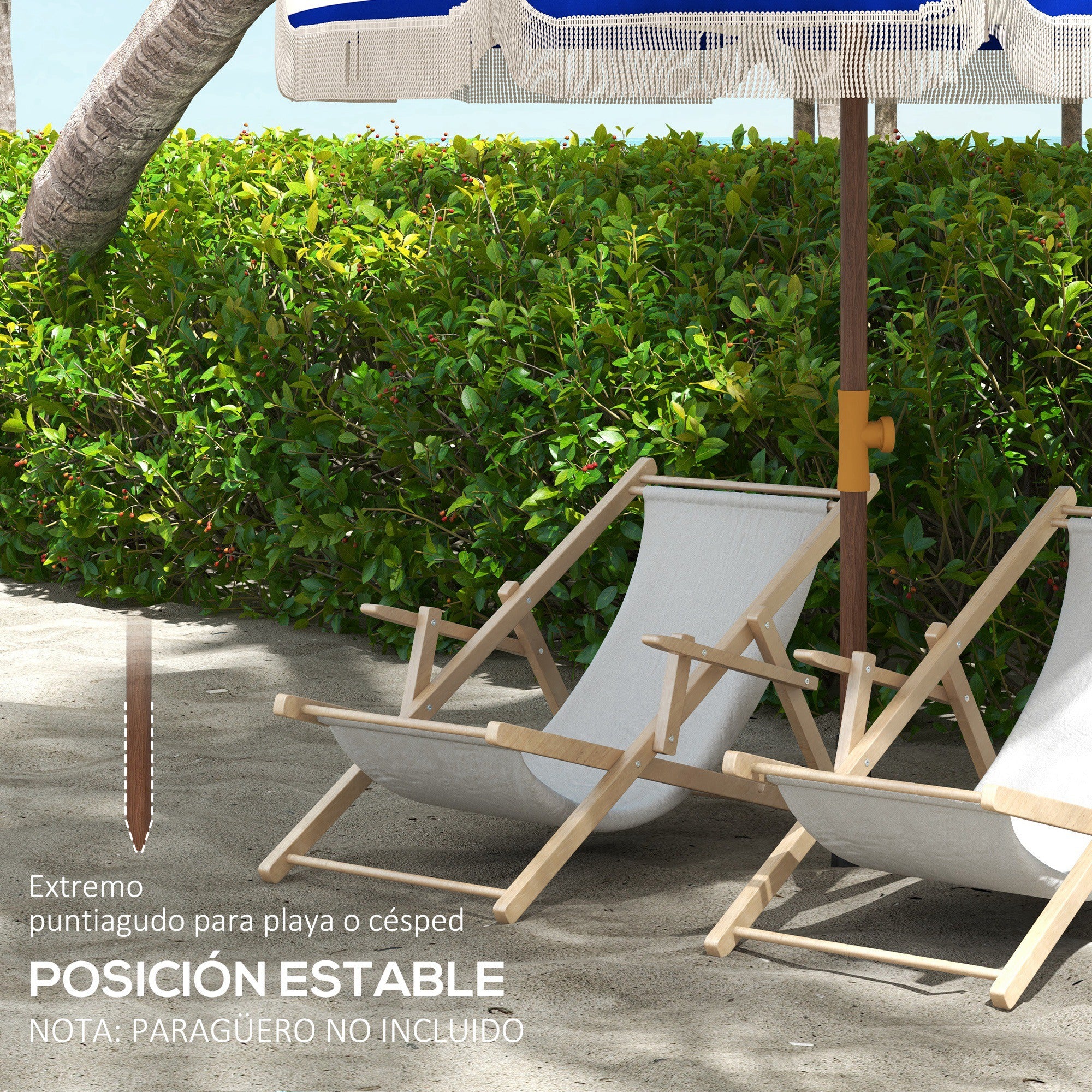 Beach Umbrella with Fringes Ø190x210 cm Patio Sunshade with 8 Rods Manual Opening Anti-UV Waterproof and Carry Bag for Garden Pool Light Gray