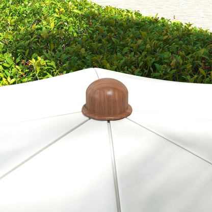 Beach Umbrella with Fringes Ø190x210 cm Patio Sunshade with 8 Rods Manual Opening Anti-UV Waterproof and Carry Bag for Garden Pool Light Gray