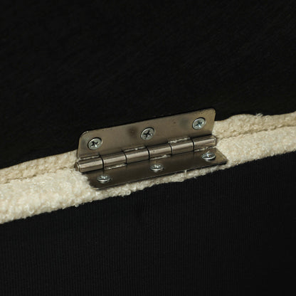 Storage Bench, Bed Bench, Upholstered Bench with Folding Lid, Velvet Look, Chest Bench, for Living Room, Bedroom, Cream White, 95 x 38 x 45 cm