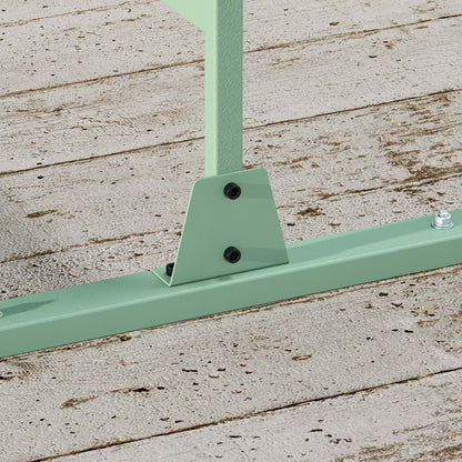 Outdoor Room Divider with 3-Piece Large Leaf Pattern and Steel Frame Privacy Screen for Patio Terrace Garden 122x45x198 cm Green