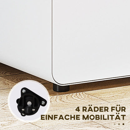 Mobile File Cabinet, Filing Cabinet with 3 Drawers, Office Cabinet, Storage Cabinet, Steel, White, 39 x 48 x 59 cm