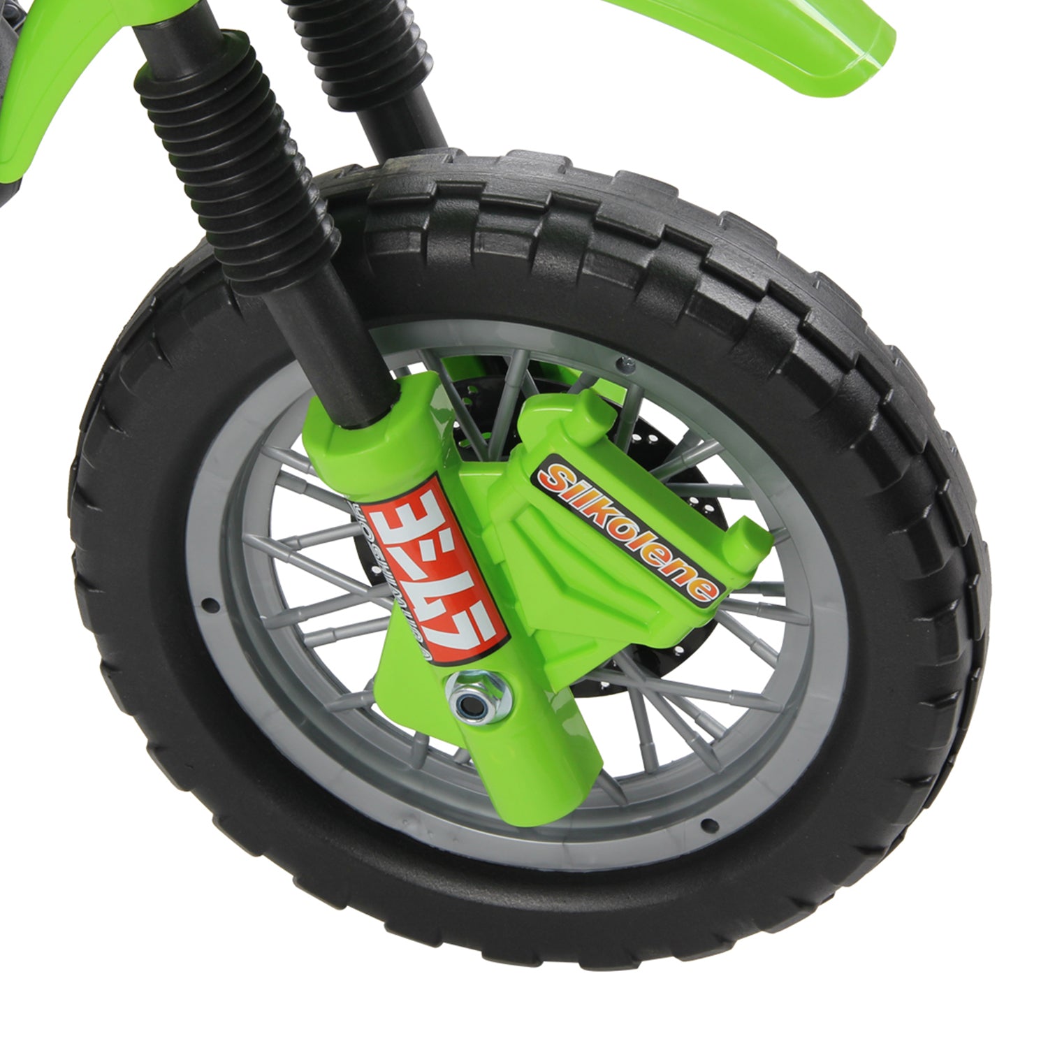 Children's Electric Motorcycle, Cross Motorcycle for Children with 6V Battery, Headlights, Music, and Training Wheels, 3 to 6 Years, Load 25KG, Green and Black