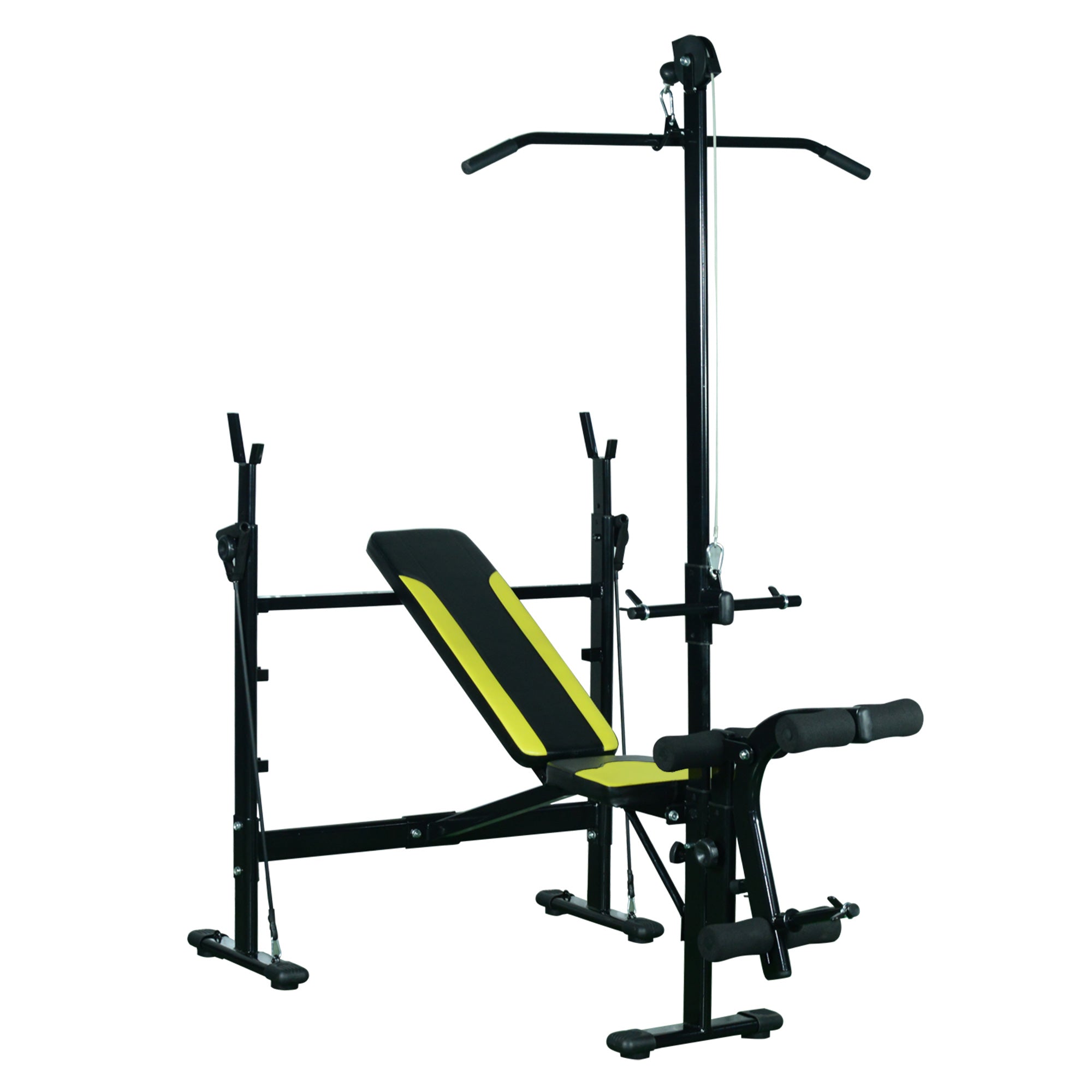 Multifunctional Weight Bench Reclining Muscle Training Bench with Adjustable Height for Total Fitness Training in Gym and Home Load 550 lbs 175x110x202 cm Black