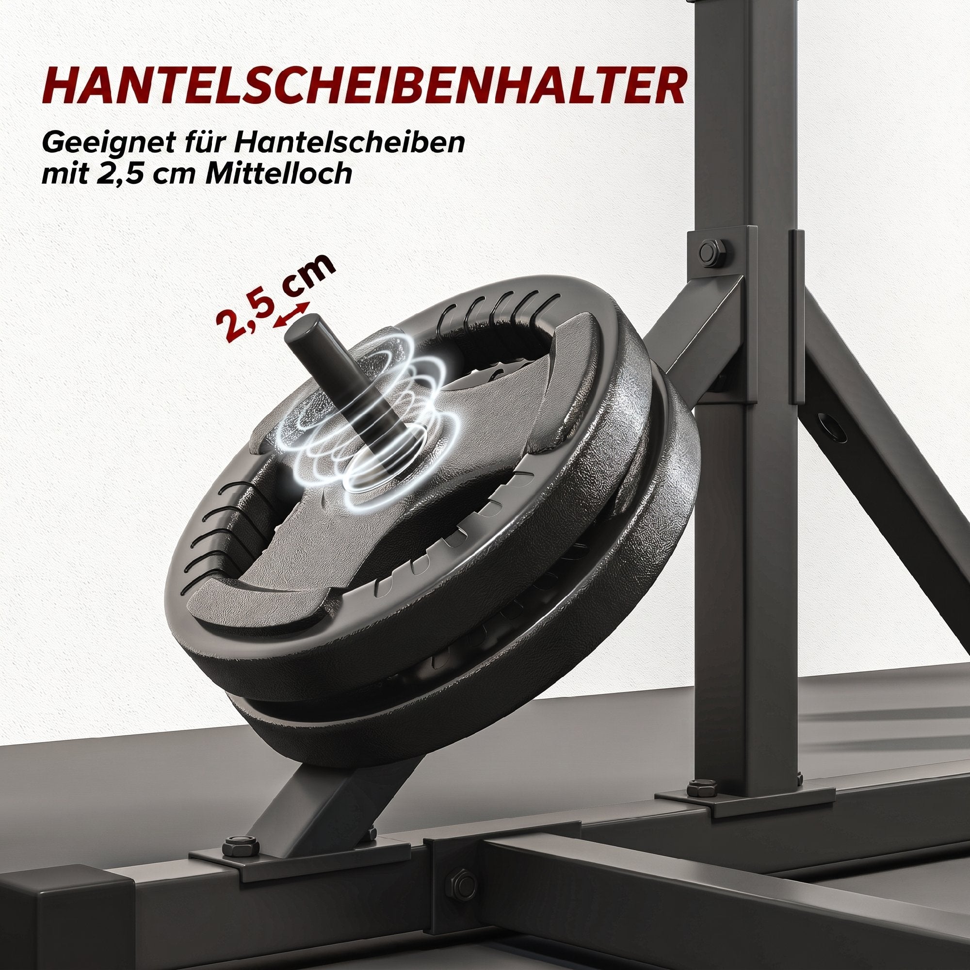 SPORTNOW 2-Level Barbell Rack – Steel Squat Rack with Plate Storage, Up to 200 kg Load
