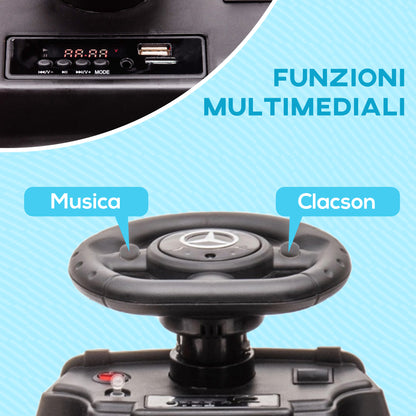 Electric Car for Kids, Kids Car Mercedes-Benz 6V with Music, Ages 18-48 Months, Beige