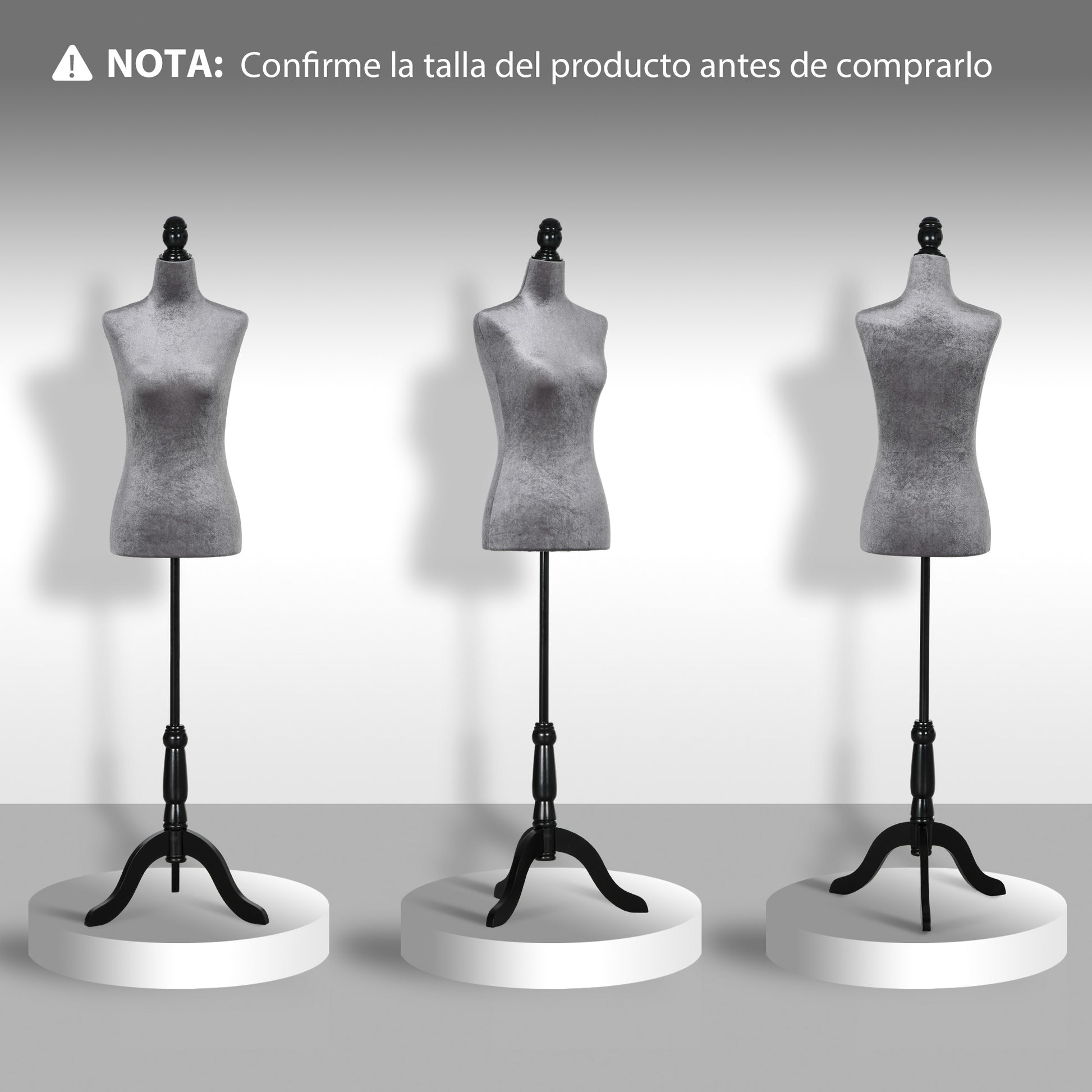 Female Sewing Mannequin Adjustable 130-168 cm with Wooden Tripod for Fashion Photography Clothing Display in Gray