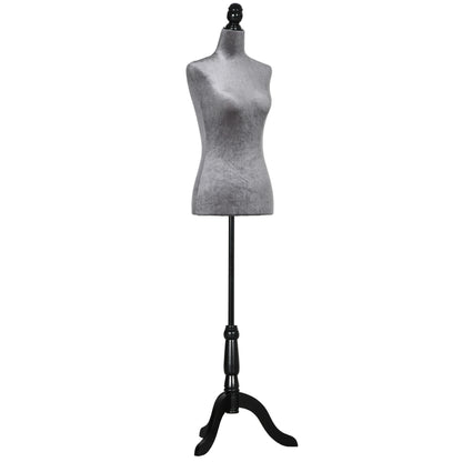Female Sewing Mannequin Adjustable 130-168 cm with Wooden Tripod for Fashion Photography Clothing Display in Gray