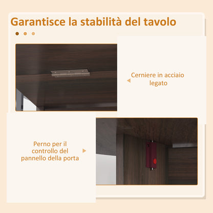 Folding Dining Table, Space-saving Foldable Desk with 2 Oval Leaves for 6 People, Fold-down Kitchen Table, Ideal for Living Room, Home, Office, 163x80x75 cm, Brown