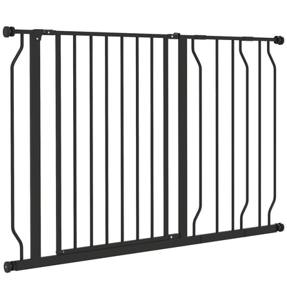 Door Protection Gate Stair Protection Gate with 10/20 cm Extension Door Gate without Drilling Stair Gate for Widths 75-115 cm Swivelable on Both Sides Steel Black