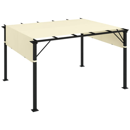 3x3m Gazebo Pergola Cover, Polyester 180g/㎡ with Pockets and Straps for Poles, UV30+, 488x122 cm, Cream