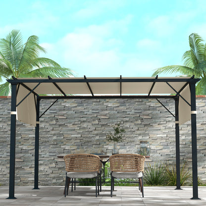 3x3m Gazebo Pergola Cover, Polyester 180g/㎡ with Pockets and Straps for Poles, UV30+, 488x122 cm, Cream