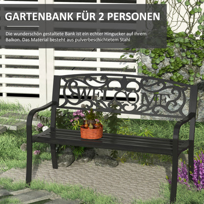 2-Seater Garden Bench Park Bench Metal Garden Furniture