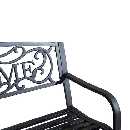 2-Seater Garden Bench Park Bench Metal Garden Furniture