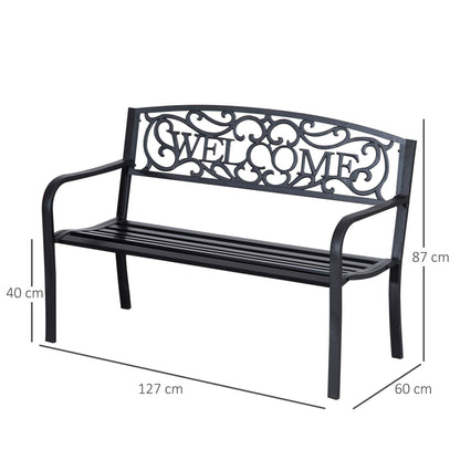 2-Seater Garden Bench Park Bench Metal Garden Furniture