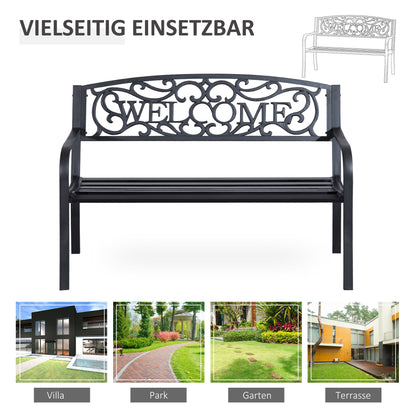 2-Seater Garden Bench Park Bench Metal Garden Furniture