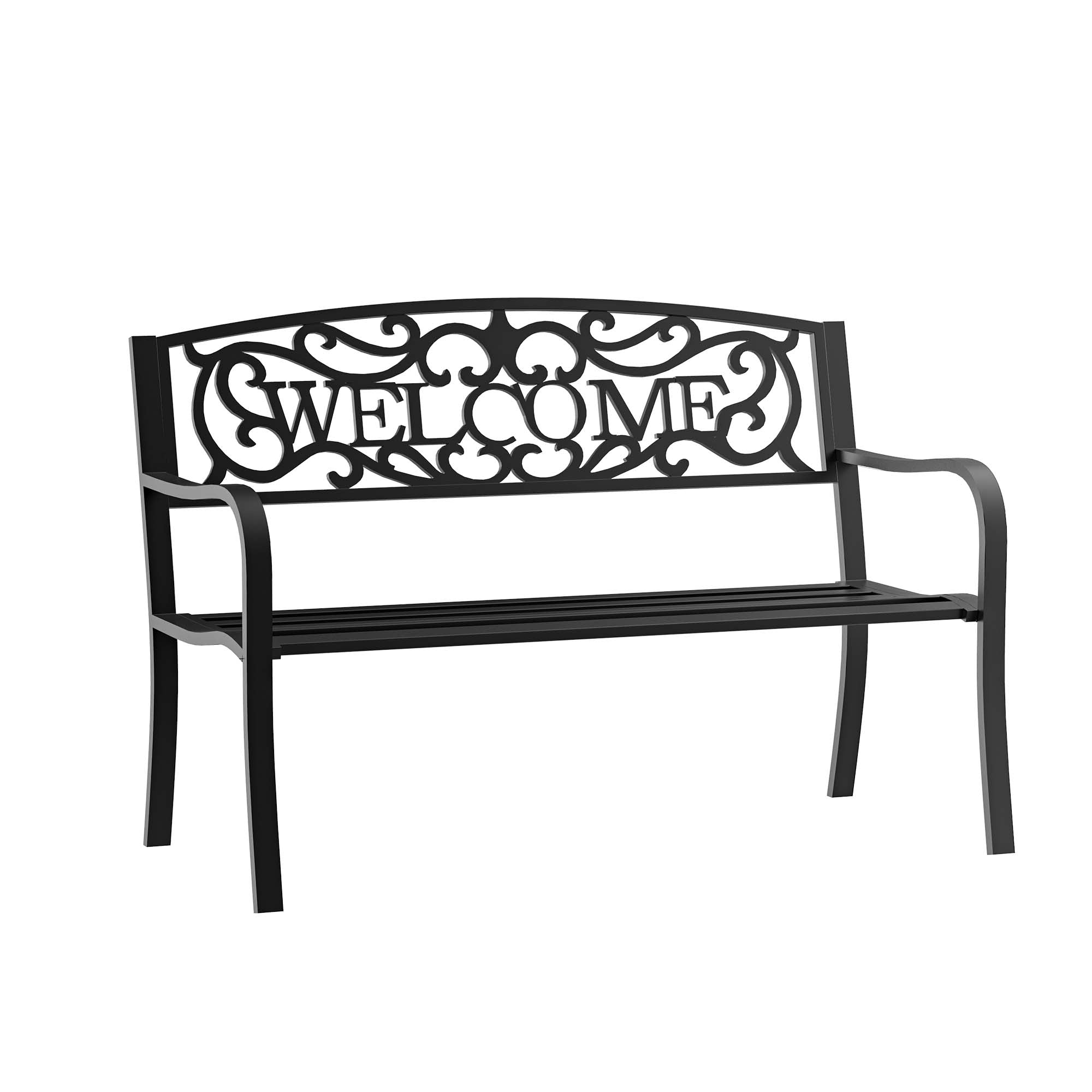 2-Seater Garden Bench Park Bench Metal Garden Furniture