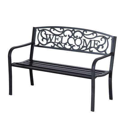 2-Seater Garden Bench Park Bench Metal Garden Furniture
