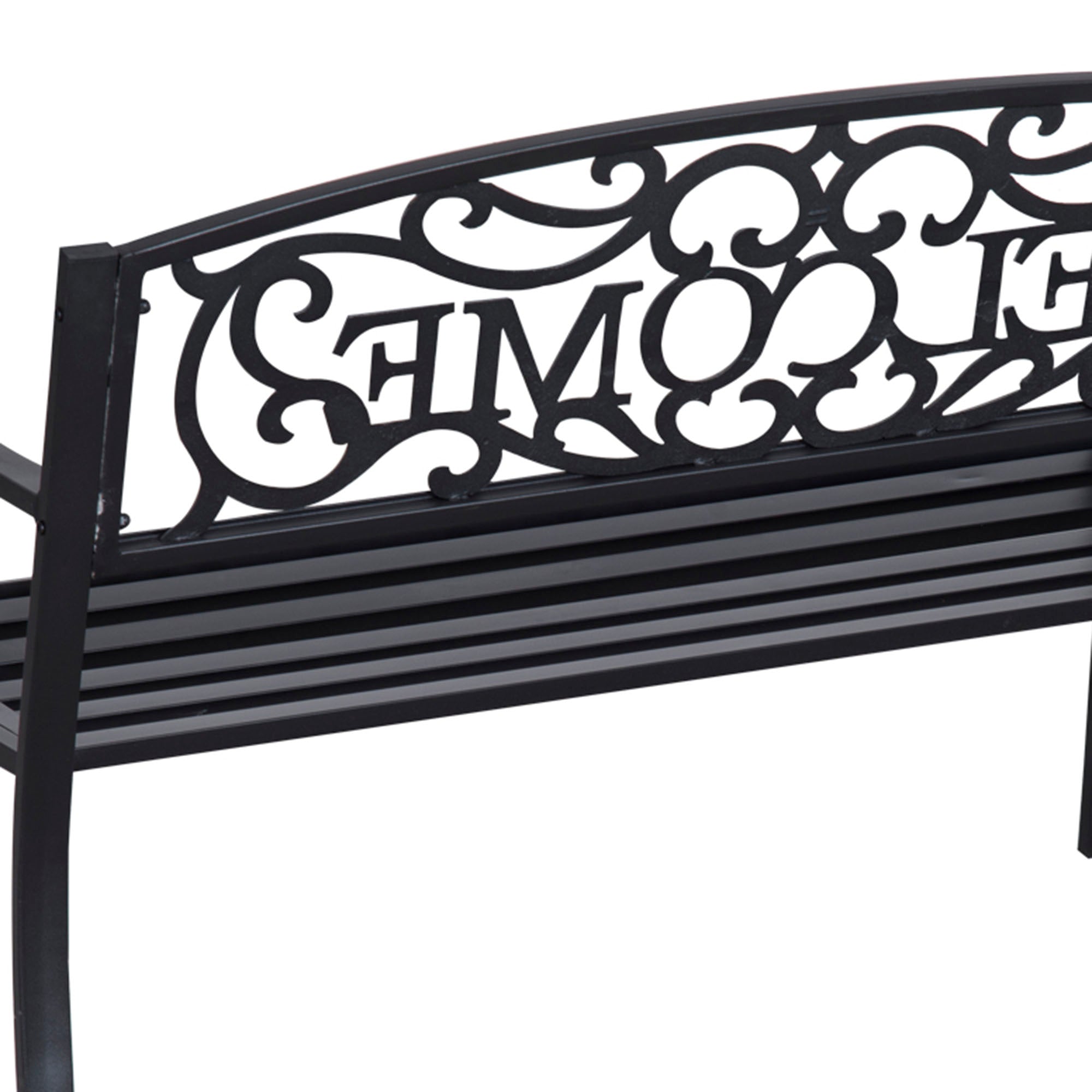 2-Seater Garden Bench Park Bench Metal Garden Furniture