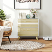 4-drawer chest of drawers Scandinavian design storage unit for hallway, bedroom, living room, bathroom 80 x 40 x 79.5 cm white and wood effect