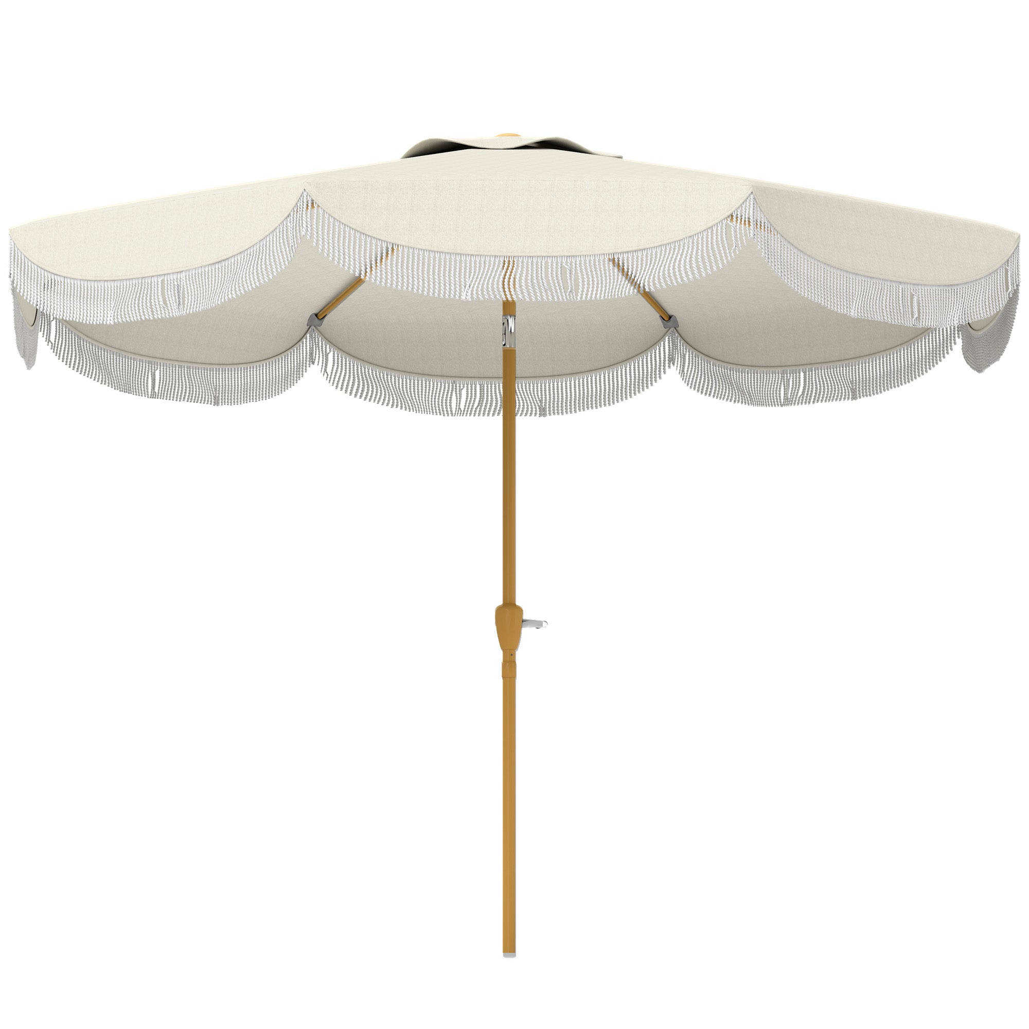 Patio Umbrella Ø269 cm Garden Umbrella with Adjustable Angle and Crank UV30+ Protection Parasol for Patio Terrace Beige