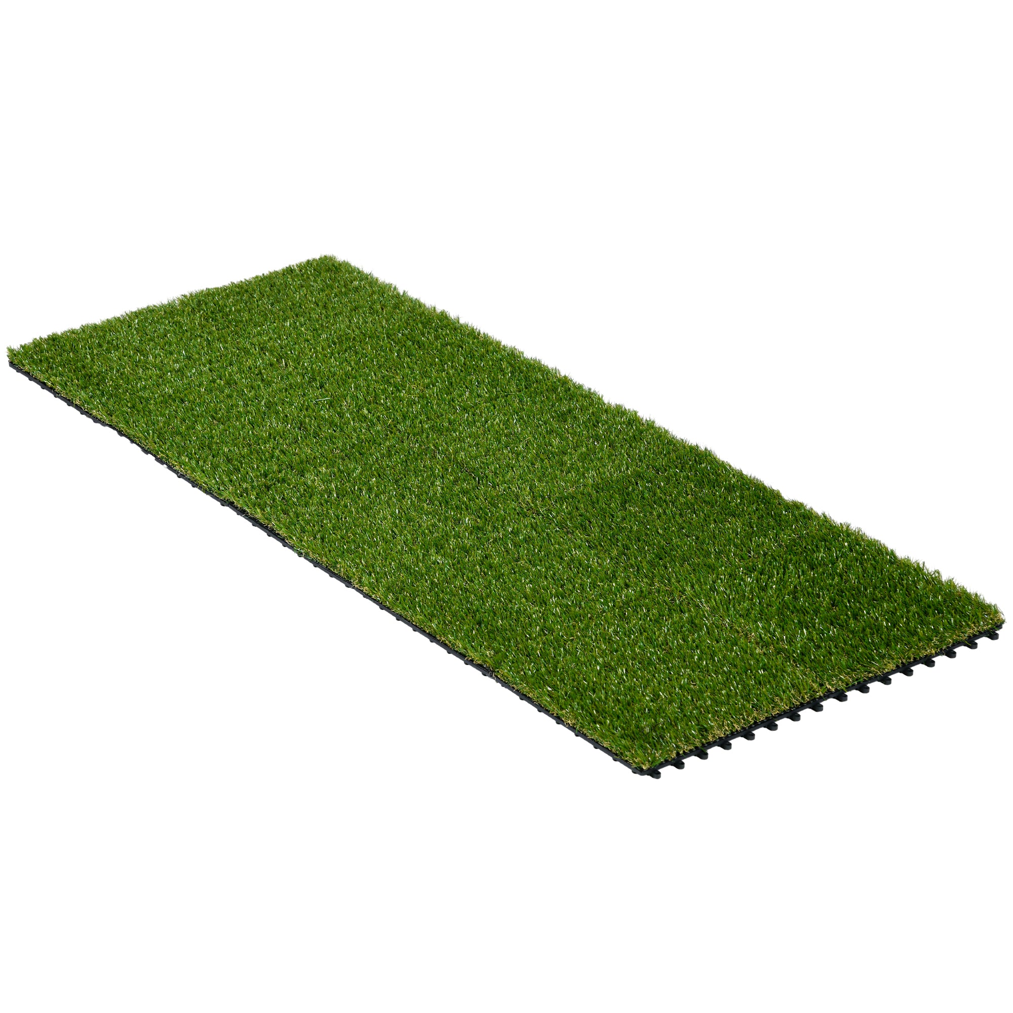 Artificial Grass 10 Pieces Lawn Carpet 30 x 30 cm Turf Mat Synthetic Grass Roll Lawn for Garden Balcony 25 mm Plastic Dark Green