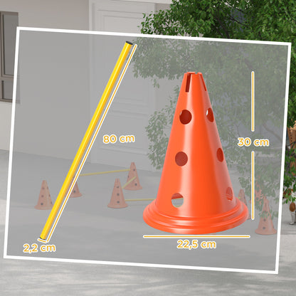 Agility Set for Dogs 6-Piece Dog Agility Equipment Set with 12 Cones 6 Adjustable Hurdles Carry Bag Training Accessories Coordination Training for Games Training