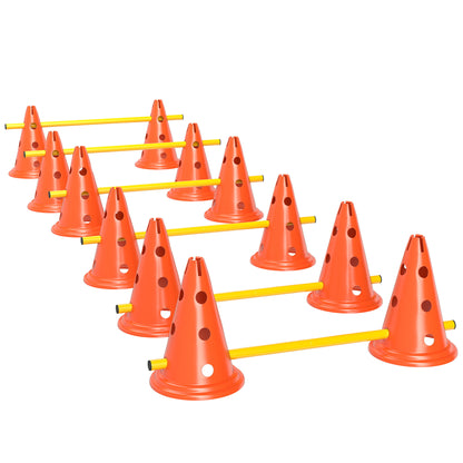 Agility Set for Dogs 6-Piece Dog Agility Equipment Set with 12 Cones 6 Adjustable Hurdles Carry Bag Training Accessories Coordination Training for Games Training