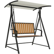 Hollywood Swing with Adjustable Sunshade, 2-Seater Garden Swing, Weatherproof Swing Bench up to 240kg, Garden Lounger for Garden, Patio, 142 x 112 x 162cm, Black