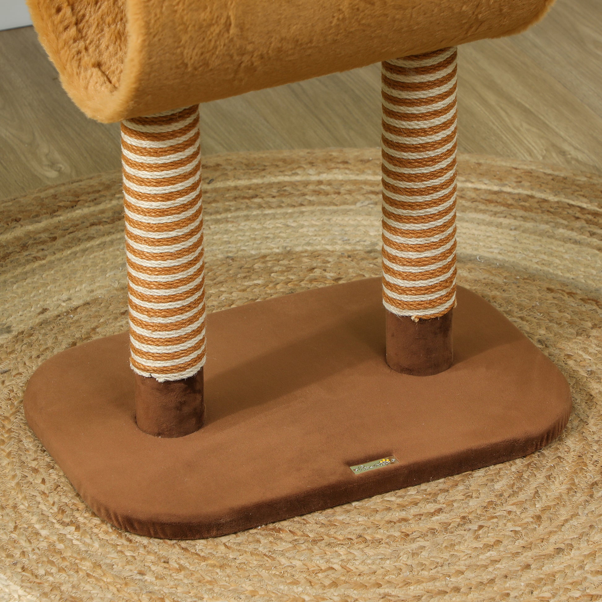 98cm Cat Tree Cat Tower in Deer Design, with Cave, Play Ball, Jute Stems, Cat Scratching Post, Climbing Tree, for Medium-sized Cats, Brown