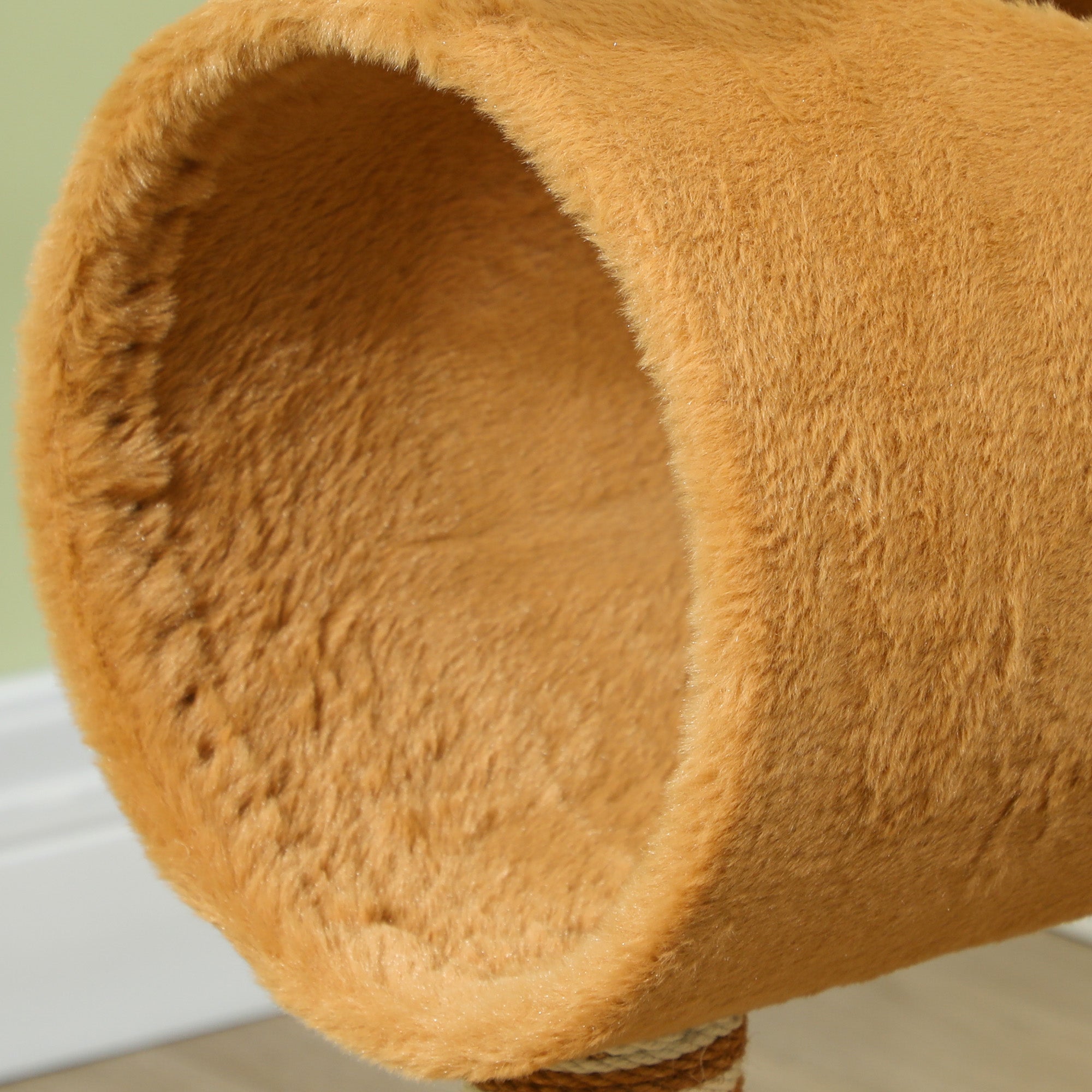 98cm Cat Tree Cat Tower in Deer Design, with Cave, Play Ball, Jute Stems, Cat Scratching Post, Climbing Tree, for Medium-sized Cats, Brown