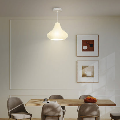 Modern Pendant Lamp Ceiling Lamp E27 with 3D Printing Shade Lighting for Dining Room Kitchen Living Room Bar Restaurant White