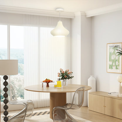 Modern Pendant Lamp Ceiling Lamp E27 with 3D Printing Shade Lighting for Dining Room Kitchen Living Room Bar Restaurant White